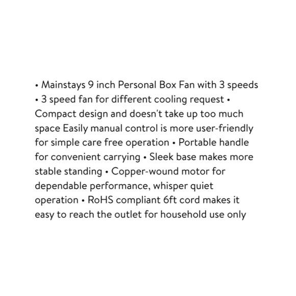 Mainstay Table Fan With Built In Handle - Picture 7 of 9